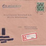 Bizone - 84 Pfg. Arbeiter/Netz Einschreibebrief Bremen - Wilhelmshaven 27.8.48
