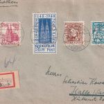 Bizone - 700 J. Kölner Dom Satz Einschreibebrief Bad Homburg - Halle 24.6.48