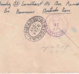 Bizone - Arbeiter/Band-Netz div. Werte Einschreibebrief n. USA Aurich 24.8.48