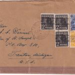 Bizone - 50 Pfg. Arbeiter/Netz u.a. Brief n. USA Sottrum - Trenton 2.7.48
