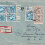 AM-Post - 5x20 Pfg. dt. Druck u.a. Einschreibebrief Witten-Rüdinghausen 1.8.46