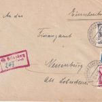 FZ/Württemberg - 60+20 Pfg. 2./3. Ausgabe Einschreibebrief Schömberg 12.4.49