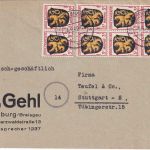 FZ/Allg.Ausg. - 8x3 Pfg. Wappen Fernbrief Freiburg - Stuttgart 4.4.46