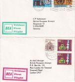 England/BRD - British Airways Erstflug Köln-Porz/London + retour 2 Belege 1966