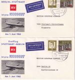 BRD/Berlin - British Airways Erstflug Stuttgart/Berlin 2 Schmuckumschläge 1965
