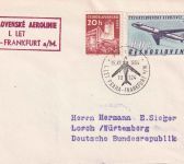 CSSR - CSA Erstflug !! Prag/Frankfurt Luftpostbrief 1964