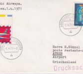 BRD - Olympic Airways Erstflug Düsseldorf/Athen Luftpostdrucksache 1971
