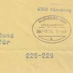 BRD - Nürnberg/Hof Überlandpost 0867-01/23 Bundzettel f. 225-229 1986