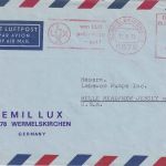 BRD - Wermelskirchen 1972 90 Pfg. AFS "LUX" Luftpostbrief n. USA