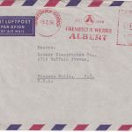 BRD - Wiesbaden-Biebrich 60 Pfg. AFS "Chem. Werke Albrecht" Luftpostbrief 1956
