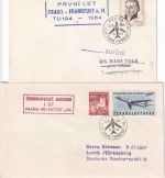 CSSR - CSA Erstflug Prag/Frankfurt 2 Luftpostbriefe 15.12.1964
