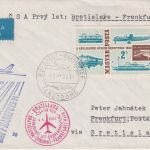 Ungarn - CSA Erstflug Bratislava/Frankfurt Zuleitungspost Luftpostbrief 1969