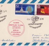 DDR - CSA Erstflug TU134A Berlin-Ost/Stockholm Luftpostkarte 1972
