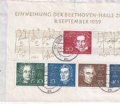 BRD - Beethoven-Block Luftpostbrief n. USA Berlin-Neukölln 2.2.60 n. Portland