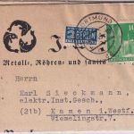 Bizone - 10 Pfg. Bauten Drucksachenbrief Dortmund - Kamen 1949