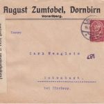 Österreich - 40 H. Allegorie Zensurbrief Dornbirn - Schwabach 14.4.20