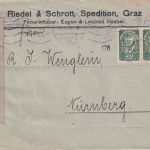 Österreich - 2x20 H. Allegorie Zensurbrief Graz - Nürnberg 28.2.20