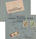 Österreich - 40+5 Pfg. Freimarken/Deutschösterreich Einschreibebrief Wien 9.1.20