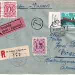 Schweiz/Österreich - St. Gallen 1957 Eil-Einschreibebrief n Eisenerz - Nachporto