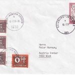 Österreich - Salzburg/Jesenice Bahnpost 563 unterfrankierter Brief n. Wien 1991