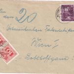 Österreich - 8g Freimarke Brief Mitterndorf - Wien 1947 Nachporto