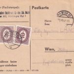 Österreich - Wien 25.8.49 unfrank. Ortsdienstkarte (Bezirksamt) - Nachgebühr