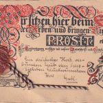 Sachsen - Bad Elster "Alkohologramm" Prosit-Karte m. Wachssiegel gelaufen 1903