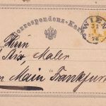 Österreich - 2 Kr. Franz-Joseph Ganzsachenkarte priv. Zudruck Wien - FFM 1876