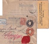England - 2+2 P. Einschreibeganzsache/Aiufbrauch + Zusatz London 1920 Zensur