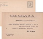 Bayern - 2 Pfg. Rauten Ganzsachenkarte priv. Zudruck Lesehalle Zweibrücken 1904