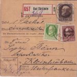 Bayern - 1 M. Ludwig u.a. Einschreibe-Paketkarte Bad Dürkheim 16.3.20