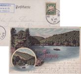 Bayern - Isenach T. Dürckheim Posthilfstellen-Ra3 Farblitho-AK n. Speyer 1898