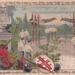 Bayern - Germersheim 1904 farb. Jahn/Turner-Prägekarte n. Rosenheim