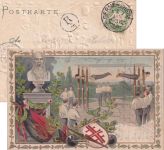 Bayern - Germersheim 1904 farb. Jahn/Turner-Prägekarte n. Rosenheim