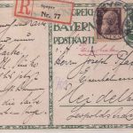 Bayern - 5 Pfg. Jub.-Ganzsache+Zusatz Einschreibekarte Speyer - Heidelberg 1911