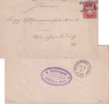 Bayern - 10 Pfg. Wappen DR-Bahnpost-L3 Frankfurt/Strassburg Brief Speyer 1887