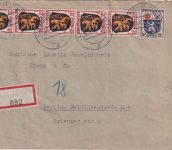 FZ-Allg. Ausg. - 24+5x12 Pfg. Wappen Einschreibebrief Lambrecht - Berlin 26.8.46