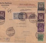 DR-Infla - 100 M. Holztaube u.a. Wertbrief i.d. SCHWEIZ Ebingen13.7.23