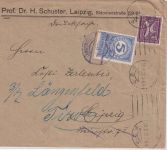 DR-Infla - 50 Pfg. Ziffer Drucksache Leipzig 30.6.22 Nachsendung ÖSTERREICH