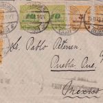 DR-Infla - 2x10+4x5 Mrd. Korbdeckel Brief n. MEXIKO Oldenburg - Puebla 15.11.23