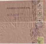 DR-Infla - 3x2+10 Mrd. Korbdeckel (Perfin) Streifband i.d. SCHWEIZ 21.11.23