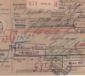 DR-Infla - Berlin NO 55 22.5.20 Wertpaketkarte i.d. SCHWEIZ Geb.bez.+Zensur