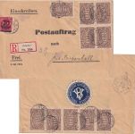 DR-Infla - 10x3.000 M. Queroval u.a. R-Postauftrag Aichach 27.8.23 - selten !!