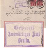DR-Infla - 2x3 M. Posthorn Brief Bischofsburg 23.10.22 - Auswärtiges Amt