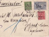 DR-Infla - 20 M. Pflüger u.a. Einschreibebrief n. SERBIEN Berlin W35 1.11.22