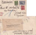 DR-Infla - 20 M. Pflüger u.a. Einschreibebrief n. SERBIEN Berlin W35 1.11.22