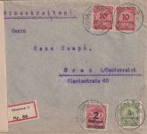 DR-Infla - 2 Mio./200 M. Ziffer u.a. Einschreibebrief (3. Gew.st.) n. ÖSTERREICH