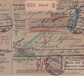 DR-Infla - Berlin NO 55 22.5.20 Wertpaketkarte i.d. SCHWEIZ Geb.bez.+Zensur