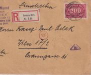 DR-Infla - 200 M. Queroval Einschreibebrief n. ÖSTERREICH Bremen-Horn 25.5.23