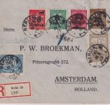 DR-Infla - 10.000 M. Kölner Dom u.a. Einschreibebrief n. HOLLAND Berlin 31.8.23